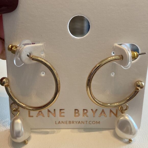 Lane Bryant Gold color loop with natural pearls pendant NWT - Picture 3 of 5